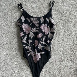 Floral Embroidered Body Suit